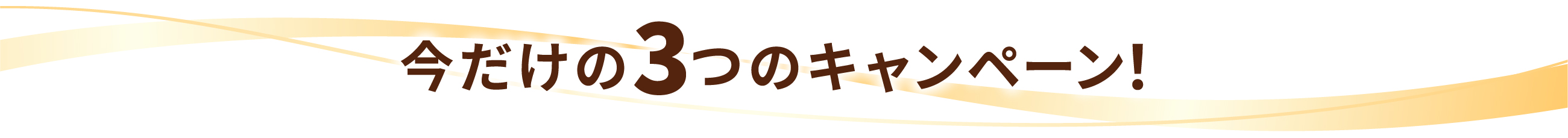今だけの3つのキャンペーン