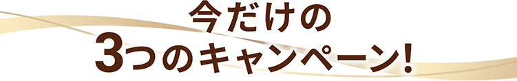 今だけの3つのキャンペーン