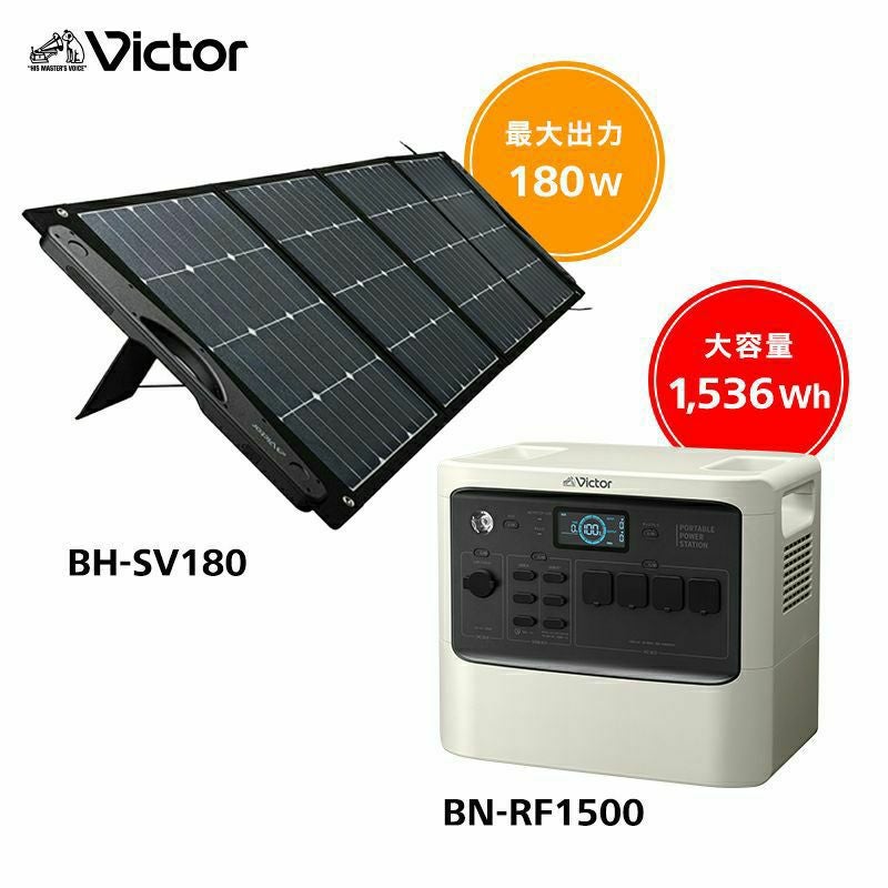 ポータブル電源（1,536Wh）と ソーラーパネル（180W）のセット BN