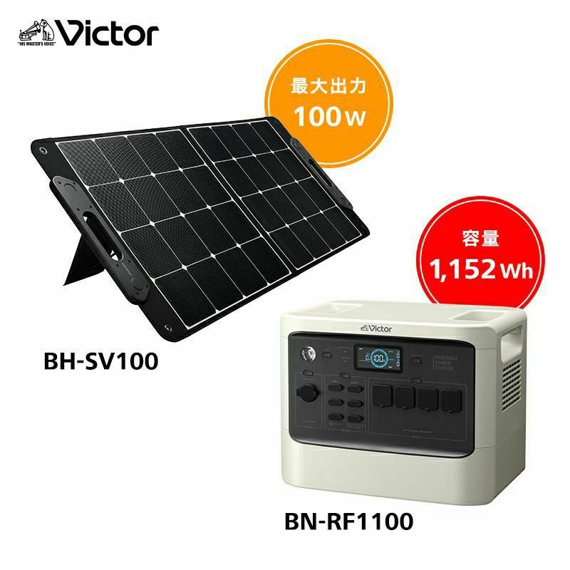 ポータブル電源（1,152Wh）と ソーラーパネル（100W）のセット BN