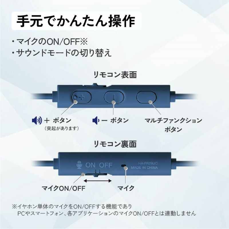 ハイレゾ対応 USB Type-C(TM)イヤホン HA-FR29UC | JVCケンウッドストア