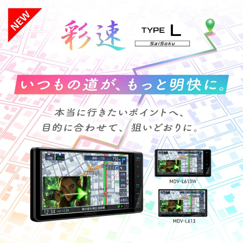 7V型180mm ナビゲーション 彩速ナビ MDV-L613 地上デジタルTV